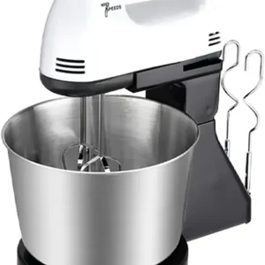 Stativmikser, Kjøkkenmikser, 100w 7-trinns elektrisk matdeigmikser for kjøkkenet, for baking av brød, kaker, småkaker, pizza, muffins, salat og mer
