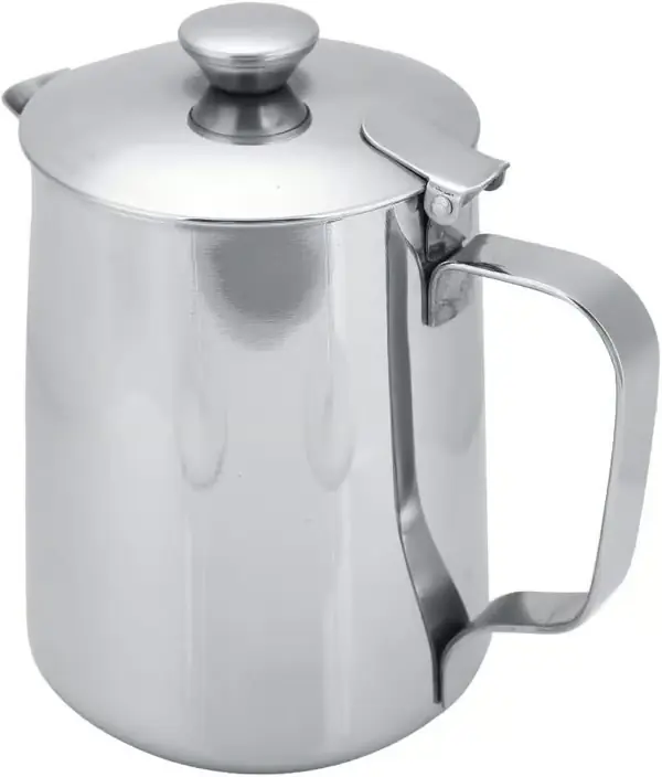 Rustfri kanne melkekanne mugge kanne med lokk for Latte-XF4-