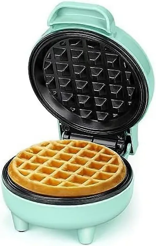 Mini Vaffeljern, Vaffeljern, Klarindikatorlampe, Non-stick belegg, Kjølig håndtak, Kompakt størrelse Green