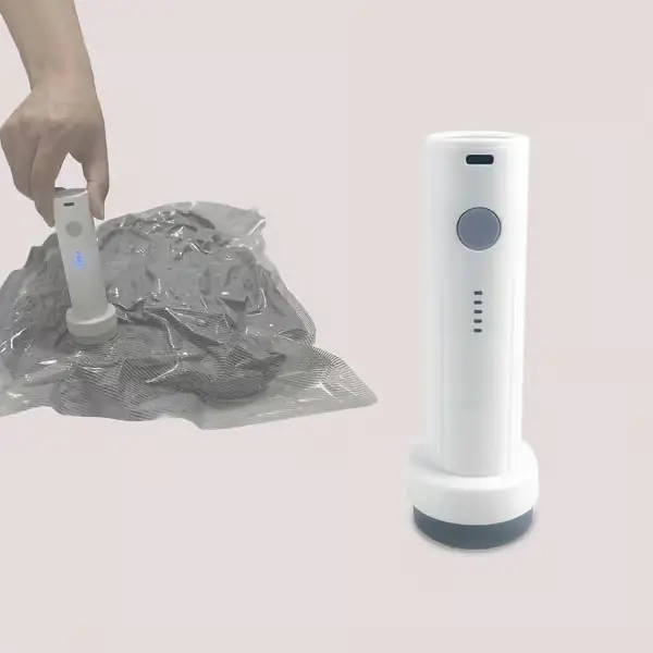 2. Oppladbar elektrisk vakuumpumpe for oppbevaringsposer, 60Kpa sugekraft for reise