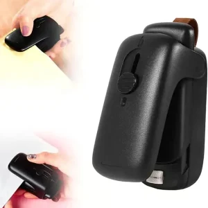2-i-1 Poseforsegler med Innebygd Kutter Bærbar Mini Varmeforseglingsmaskin Batteridrevet Poseforsegler for Snacks Plastposer