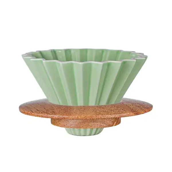 Kaffefilter i keramikk, hell over kaffedrippersett for dripper, avtakbar dripper med stativ, kaffe Green