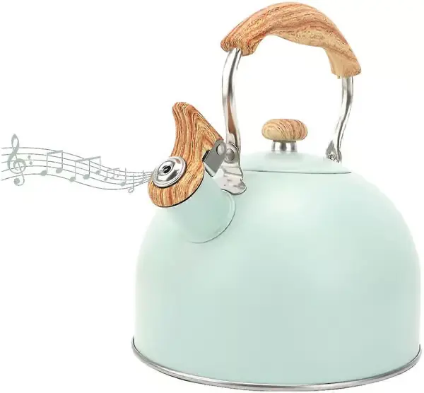 2,5L vannkoker med fløyte og håndtak, vannkoker i rustfritt stål, induksjonsvannkoker, fløytekjele for alle gasskomfyrer og kokeplater