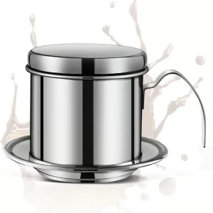 Ekte vietnamesisk kaffefilter - 240 ml kraftig Phin kaffetrakter, premium rustfritt stål for sterk langsom dryppbrygging