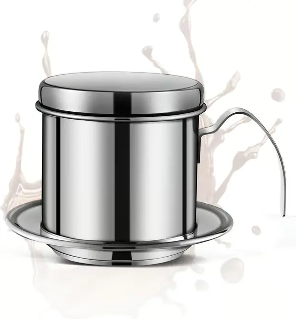 Ekte vietnamesisk kaffefilter - 240 ml kraftig Phin kaffetrakter, premium rustfritt stål for sterk langsom dryppbrygging