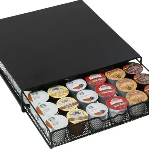 Holder Skuff for 36 Kaffekapsler Oppbevaring, Svart
