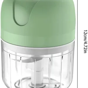 Trådløs elektrisk løkkutter og minihakker - 250 ml kjøkkenhakker for grønnsaker, hvitløk og urter - USB oppladbar - Kompakt hakker Hvit
