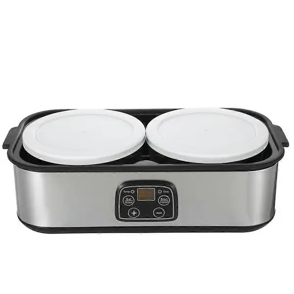 Yoghurtmaskin 2L stor kapasitet automatisk temperaturkontroll 0-48 timers timer digital yoghurtmaskin EU
