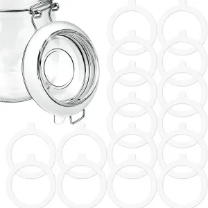 16 stk. gummipakninger for glasskrukker, 9,5 cm erstatter lufttett silikonpakning for glasskrukker, lekkasjesikker silikonpakningsring for Mason-kr...