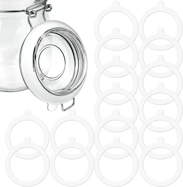 16 stk. gummipakninger for glasskrukker, 9,5 cm erstatter lufttett silikonpakning for glasskrukker, lekkasjesikker silikonpakningsring for Mason-kr...
