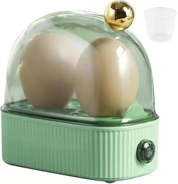 Eggkoker 2 egg, kompakt elektrisk eggkoker, beste eggkoker koker alle tre koketrinnene - myk, medium, hard Ty Green Green