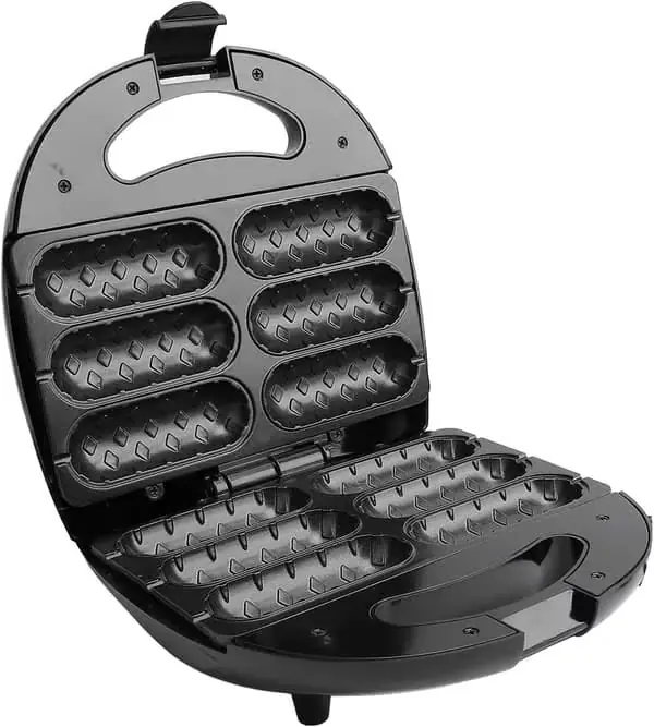850W Pølsebrødmaskin - 6-i-1 Non-Stick Maskin for Pølser, Pizzalommer, Kjeksruller