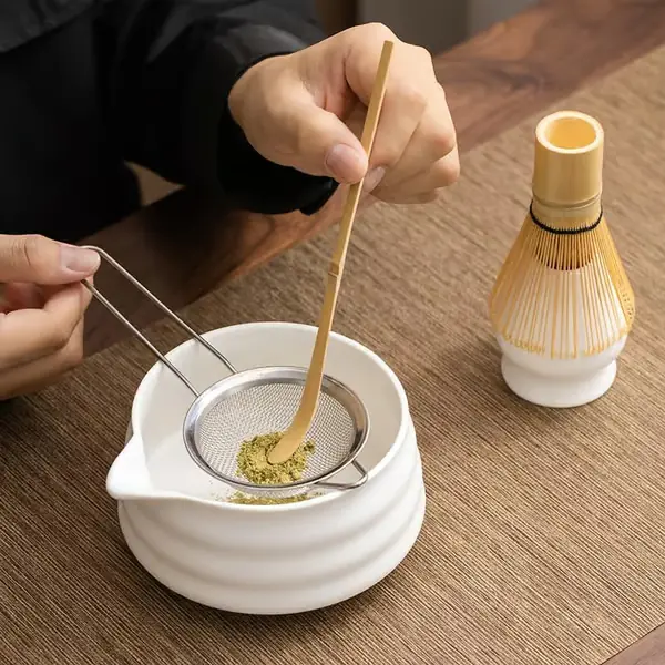 Komplett Matcha Tesett Med 7-Delt Bambusvispsett For Tradisjonell Japansk Tetilberedning