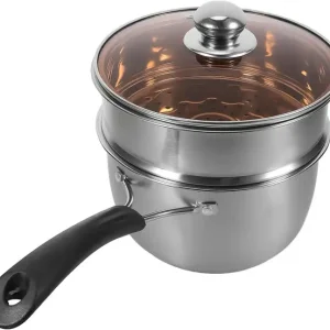 Dampkoker Dampgrytesett Rustfritt Stål Non-stick Overflate Ergonomisk Håndtak