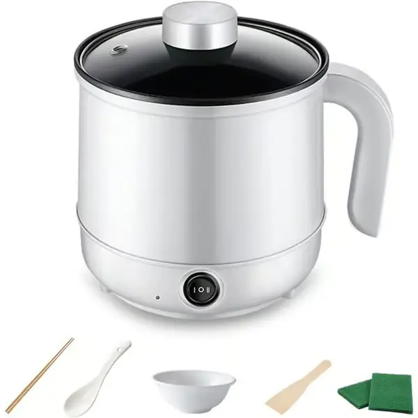 ®RisingFF Multifunksjonell elektrisk dampkoker, ideell for nudler, pasta, egg og suppe (hvit)