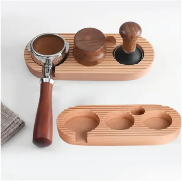 Espresso Tampeholder i tre, Kaffestasjon Organizer, for Kjøkken, Restaurant, Kafé (For 51/53/58mm)
