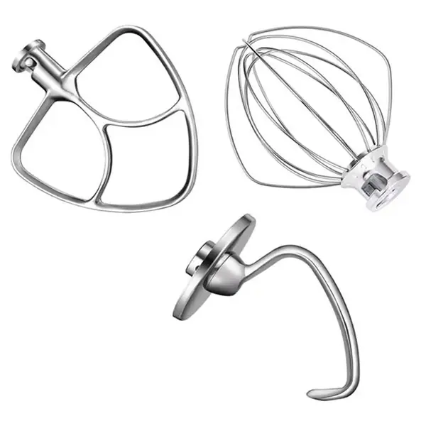 Mikserutstyr for KitchenAid 5-liters kjøkkenmaskin K5WW med metallvisp og eltekrok 5K7SDH