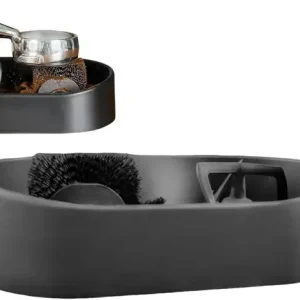 1-delt portafilterrenser - 19 x 9,5 x 11 cm - Portafilter rengjøringsverktøy - Kaffepuckrenser - Rengjøringsstativ for kaffemaskin - Svart