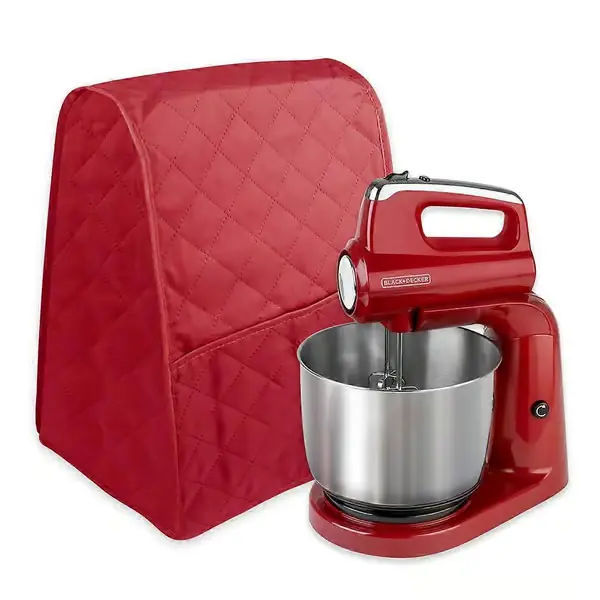 Beskyttelsestrekk for kjøkkenmaskin, (Rød) Støvtrekk med lommer og oppbevaringspose for tilbehør til kjøkkenmaskin, Kompatibel med KitchenAid, Sunb...