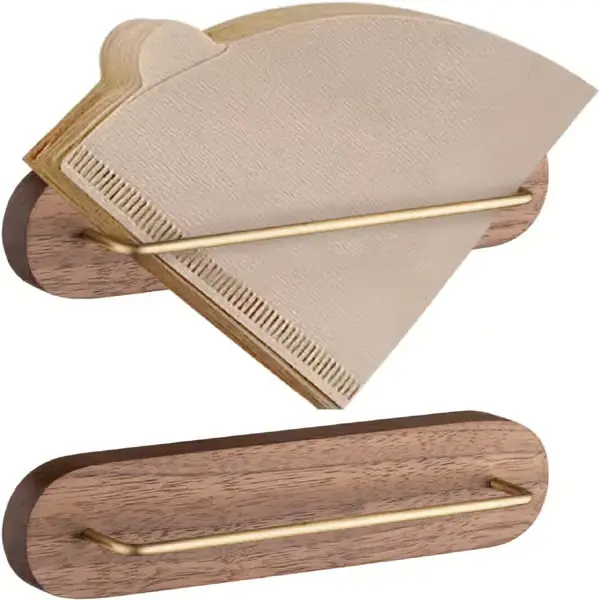 2-pakning veggmontert kaffefilterholder med selvklebende klistremerker Konisk kaffefilterholder Kaffefilterholder