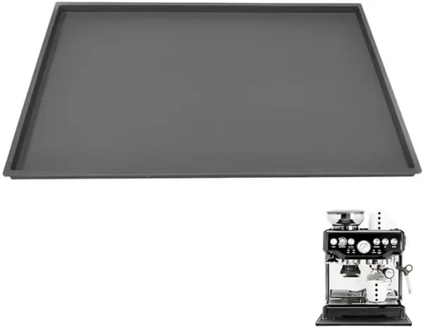 Silikonematte under kaffemaskin - 40x60cm - sklisikker matte til kaffemaskin - barista tilbehør - grå