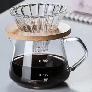 Kaffedrypper 10 oz 300 ml Glassvannflaske Kaffedrypper med Glasskaffefilterkanne Egnet for Hjemme- eller Kontorbruk 1-2 Kopper
