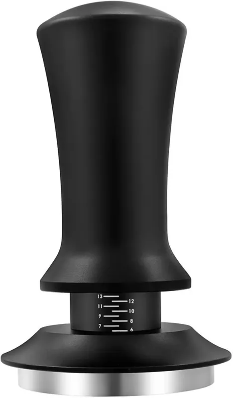 Kaffetamper, Manuell tamper, Tamper, Med kalibrert fjær, 100 % flat - Tamper i rustfritt stål