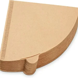 Kaffefiltre 2, kjegleformede kaffefiltre, engangs naturlig papirfilter 1-4 kopper, hell over kaffefilter kompatibelt med V60 og drypp kaffemaskin