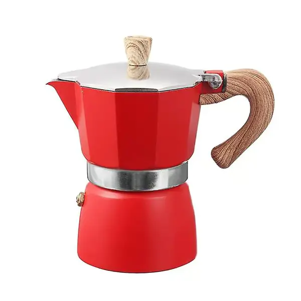 Espresso-kaffebrenner i italiensk stil i aluminium, percolator, komfyrtopp, kjele Red 300ML