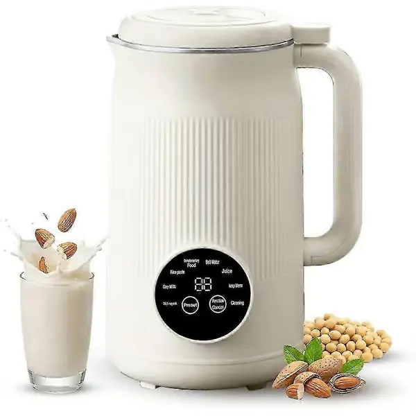 Nøttemelkmaskin, 40oz soyamelkmaskin med selvrens, forsinket start, varmholding, for juice, smoothie, EU-plugg