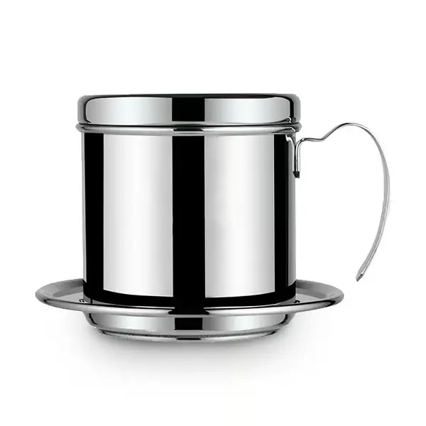 Vietnamesisk kaffefilter Phin i rustfritt stål, dryppebrygger, sølv