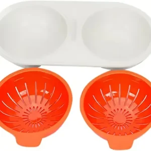 Mikrobølgeeggekoker, Dampkoker Egg, Dobbelt Lag Non-Stick Casser