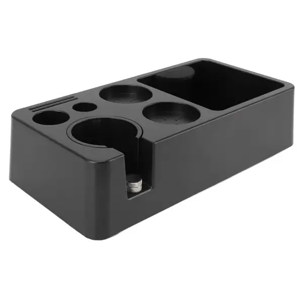 Kaffeestampestasjon ABS Moderne Multifunksjonell Kaffefilter Tamperholder Portafilterstativ for Hjem Kjøkken Kafé Bar Svart