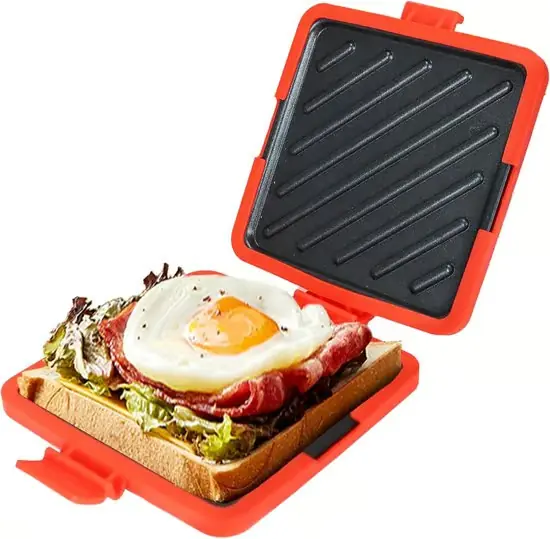 Mikrobølgeovn Toastie Sandwich Maker, Mikrobølgeovn Toastie Maker, Allsidig Liten Brødrister, Enkel å Rengjøre og Oppbevare, Frokost, Grillet Ost o...