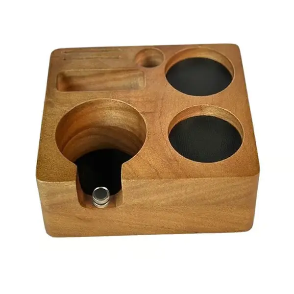 Espresso Tamping Stasjon, Kaffe Tamper Holder, Espresso Tamper Holder, Tre Kaffe Portafilter Stativ Base, for Kjøkken, Kaffe