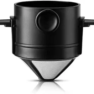 Kaffefilter med dryppkaffe, tefilter, papirløse kaffefiltre, permanent filter i rustfritt stål, dobbel mesh pour over kaffetrakter