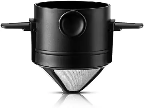 Kaffefilter med dryppkaffe, tefilter, papirløse kaffefiltre, permanent filter i rustfritt stål, dobbel mesh pour over kaffetrakter