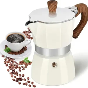 Espressokoker for platetopp, 3 kopper Moka Pot - 150 ml manuell kubansk kaffefiltermaskin, italiensk mokka espressokoker i aluminium