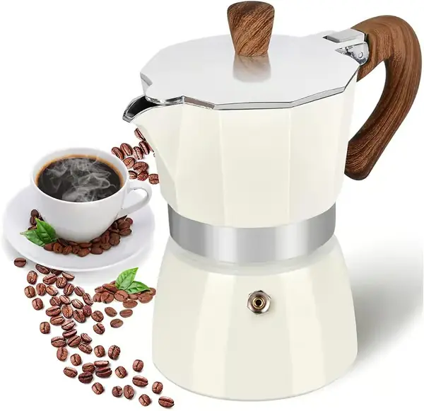 Espressokoker for platetopp, 3 kopper Moka Pot - 150 ml manuell kubansk kaffefiltermaskin, italiensk mokka espressokoker i aluminium