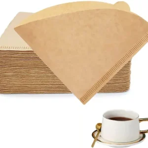 Kaffefiltre Størrelse 01, 200 Engangs Naturlige Papirkjeglefiltre for Pour Over-traktere og Kaffemaskiner, 1-2 Kopper