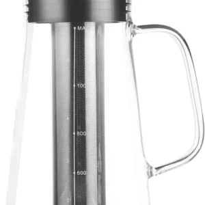 Kaffekanne i glass, stor kapasitet, varmebestandig borosilikatglass, rustfritt stål, praktisk