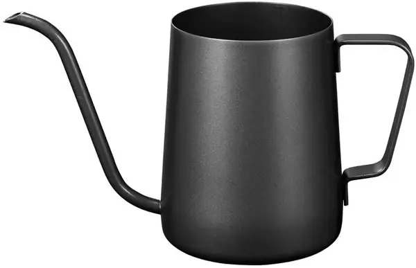 Hellekanne med svanenhals, kaffe- og tekjele (350 ml), svart