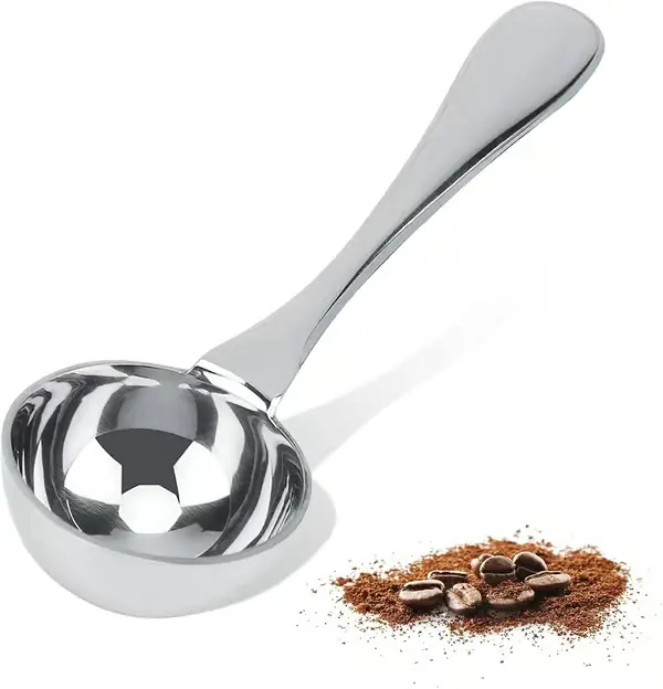 Kaffemåleskje, Kaffeskje i rustfritt stål, malt kaffe