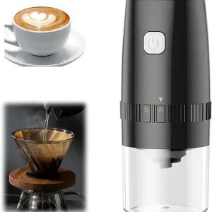 Elektrisk kaffekvern, kaffekvern, bærbar salt- og pepperkvern, justerbar grovhet, utstyrt med automatisk USB-lading, 19*8cm)