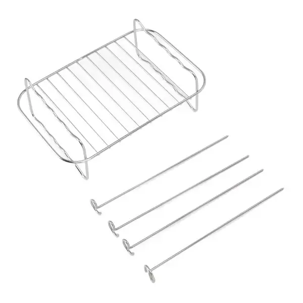Friteusestativ i rustfritt stål, rektangulært dobbeltlags frityrtilbehør for NINJA FOOD 8QT Dual Basket Frityrkoker