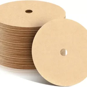 Perkolator kaffefiltre 200 stk, 3,5 tommer ublekede naturlige papirskivefiltre for kaffekanner og flate bunnkurver