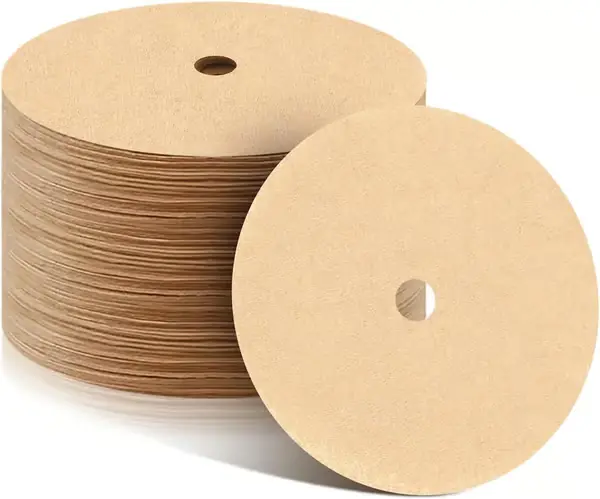 Perkolator kaffefiltre 200 stk, 3,5 tommer ublekede naturlige papirskivefiltre for kaffekanner og flate bunnkurver
