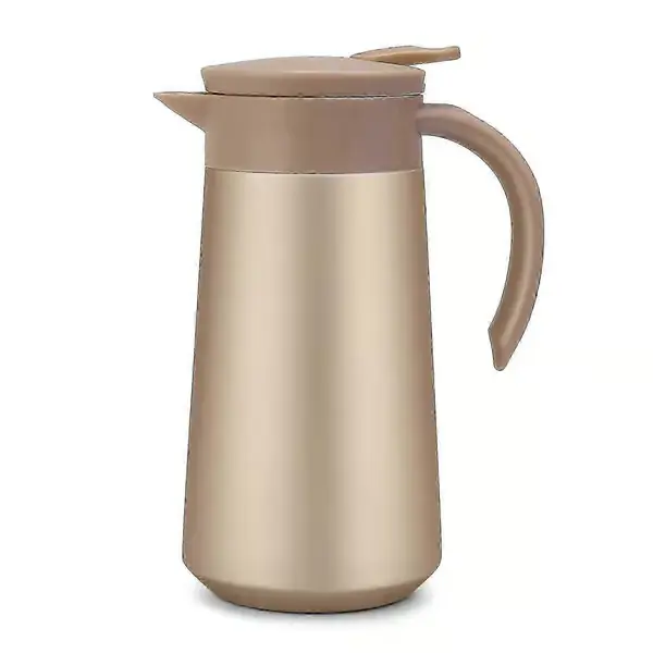 Kaffekanne Airpot Isolert Kaffetermos Urne Rustfritt Stål Vakuum Termisk Gryteflaske for Kaffe, Varmt Vann, Te, Varm Drikke gull