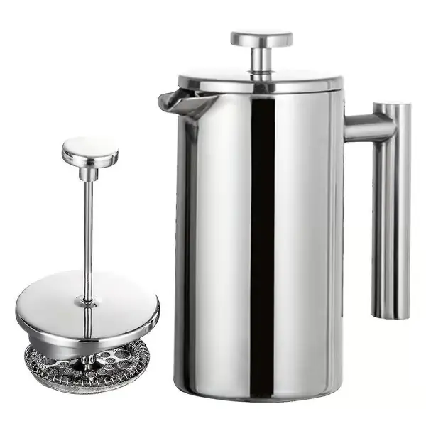 Hot deal til lav pris! 350ml/800ml/1000ml Rustfritt stål Fransk Press Kaffebrygger Dobbelvegg Isolert Kaffepresse BY-5--Glad 1000 ml
