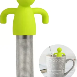 Te-infuser for løs te, ekstra fintmasket te-brygger med søtt design, te-silkule med silikonhåndtak